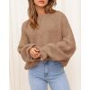 imageBTFBM Womens Oversized Sweater Crewneck Long Sleeve Fuzzy Knit Chunky Pullover Sweaters 2025 Fall Winter Trendy OutfitsCamel