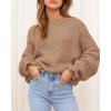 imageBTFBM Womens Oversized Sweater Crewneck Long Sleeve Fuzzy Knit Chunky Pullover Sweaters 2025 Fall Winter Trendy OutfitsCamel