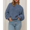 imageBTFBM Womens Oversized Sweater Crewneck Long Sleeve Fuzzy Knit Chunky Pullover Sweaters 2025 Fall Winter Trendy OutfitsGrey Blue