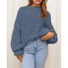 imageBTFBM Womens Oversized Sweater Crewneck Long Sleeve Fuzzy Knit Chunky Pullover Sweaters 2025 Fall Winter Trendy OutfitsGrey Blue