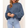 imageBTFBM Womens Oversized Sweater Crewneck Long Sleeve Fuzzy Knit Chunky Pullover Sweaters 2025 Fall Winter Trendy OutfitsGrey Blue