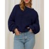 imageBTFBM Womens Oversized Sweater Crewneck Long Sleeve Fuzzy Knit Chunky Pullover Sweaters 2025 Fall Winter Trendy OutfitsNavy