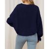imageBTFBM Womens Oversized Sweater Crewneck Long Sleeve Fuzzy Knit Chunky Pullover Sweaters 2025 Fall Winter Trendy OutfitsNavy