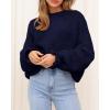 imageBTFBM Womens Oversized Sweater Crewneck Long Sleeve Fuzzy Knit Chunky Pullover Sweaters 2025 Fall Winter Trendy OutfitsNavy