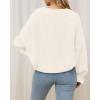 imageBTFBM Womens Oversized Sweater Crewneck Long Sleeve Fuzzy Knit Chunky Pullover Sweaters 2025 Fall Winter Trendy OutfitsWhite