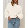imageBTFBM Womens Oversized Sweater Crewneck Long Sleeve Fuzzy Knit Chunky Pullover Sweaters 2025 Fall Winter Trendy OutfitsWhite