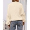 imageBTFBM Womens Pullover Sweaters Fall Winter 2025 Crew Neck Lantern Long Sleeve Casual Oversized Knit Sweater TopsBeige