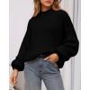 imageBTFBM Womens Pullover Sweaters Fall Winter 2025 Crew Neck Lantern Long Sleeve Casual Oversized Knit Sweater TopsBlack