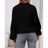 imageBTFBM Womens Pullover Sweaters Fall Winter 2025 Crew Neck Lantern Long Sleeve Casual Oversized Knit Sweater TopsBlack