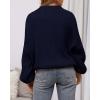 imageBTFBM Womens Pullover Sweaters Fall Winter 2025 Crew Neck Lantern Long Sleeve Casual Oversized Knit Sweater TopsNavy