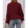 imageBTFBM Womens Pullover Sweaters Fall Winter 2025 Crew Neck Lantern Long Sleeve Casual Oversized Knit Sweater TopsWine Red