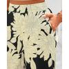 imageBTFBM Womens Wide Leg Summer Pants 2025 Boho Beach Vacation Loose Elastic Waist Printed Palazzo Pant PocketsFloral Black Apricot