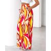 imageBTFBM Womens Wide Leg Summer Pants 2025 Boho Beach Vacation Loose Elastic Waist Printed Palazzo Pant PocketsPrint Beige Multicolor