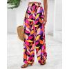 imageBTFBM Womens Wide Leg Summer Pants 2025 Boho Beach Vacation Loose Elastic Waist Printed Palazzo Pant PocketsPrint Black Multicolor