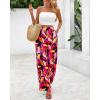 imageBTFBM Womens Wide Leg Summer Pants 2025 Boho Beach Vacation Loose Elastic Waist Printed Palazzo Pant PocketsPrint Black Multicolor