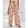 imageBTFBM Womens Wide Leg Summer Pants 2025 Boho Beach Vacation Loose Elastic Waist Printed Palazzo Pant PocketsPrint White Brown