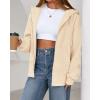 imageBTFBM Womens Zip Up Hoodies Fleece Cropped Sweatshirts 2025 Fall Fashion Outfits Casual Y2k Jackets Winter ClothesBeige