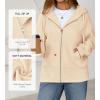 imageBTFBM Womens Zip Up Hoodies Fleece Cropped Sweatshirts 2025 Fall Fashion Outfits Casual Y2k Jackets Winter ClothesBeige