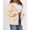 imageBTFBM Womens Zip Up Hoodies Fleece Cropped Sweatshirts 2025 Fall Fashion Outfits Casual Y2k Jackets Winter ClothesBeige