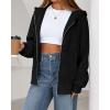 imageBTFBM Womens Zip Up Hoodies Fleece Cropped Sweatshirts 2025 Fall Fashion Outfits Casual Y2k Jackets Winter ClothesBlack