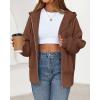 imageBTFBM Womens Zip Up Hoodies Fleece Cropped Sweatshirts 2025 Fall Fashion Outfits Casual Y2k Jackets Winter ClothesBrown