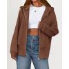 imageBTFBM Womens Zip Up Hoodies Fleece Cropped Sweatshirts 2025 Fall Fashion Outfits Casual Y2k Jackets Winter ClothesBrown