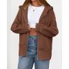 imageBTFBM Womens Zip Up Hoodies Fleece Cropped Sweatshirts 2025 Fall Fashion Outfits Casual Y2k Jackets Winter ClothesBrown
