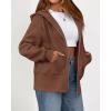 imageBTFBM Womens Zip Up Hoodies Fleece Cropped Sweatshirts 2025 Fall Fashion Outfits Casual Y2k Jackets Winter ClothesBrown