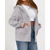 imageBTFBM Womens Zip Up Hoodies Fleece Cropped Sweatshirts 2025 Fall Fashion Outfits Casual Y2k Jackets Winter ClothesGrey