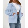 imageBTFBM Womens Zip Up Hoodies Fleece Cropped Sweatshirts 2025 Fall Fashion Outfits Casual Y2k Jackets Winter ClothesLight Blue