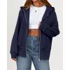 imageBTFBM Womens Zip Up Hoodies Fleece Cropped Sweatshirts 2025 Fall Fashion Outfits Casual Y2k Jackets Winter ClothesNavy