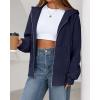 imageBTFBM Womens Zip Up Hoodies Fleece Cropped Sweatshirts 2025 Fall Fashion Outfits Casual Y2k Jackets Winter ClothesNavy