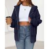 imageBTFBM Womens Zip Up Hoodies Fleece Cropped Sweatshirts 2025 Fall Fashion Outfits Casual Y2k Jackets Winter ClothesNavy