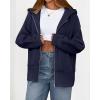 imageBTFBM Womens Zip Up Hoodies Fleece Cropped Sweatshirts 2025 Fall Fashion Outfits Casual Y2k Jackets Winter ClothesNavy