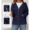 imageBTFBM Womens Zip Up Hoodies Fleece Cropped Sweatshirts 2025 Fall Fashion Outfits Casual Y2k Jackets Winter ClothesNavy