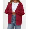 imageBTFBM Womens Zip Up Hoodies Fleece Cropped Sweatshirts 2025 Fall Fashion Outfits Casual Y2k Jackets Winter ClothesRed