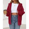imageBTFBM Womens Zip Up Hoodies Fleece Cropped Sweatshirts 2025 Fall Fashion Outfits Casual Y2k Jackets Winter ClothesRed