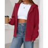 imageBTFBM Womens Zip Up Hoodies Fleece Cropped Sweatshirts 2025 Fall Fashion Outfits Casual Y2k Jackets Winter ClothesRed