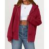 imageBTFBM Womens Zip Up Hoodies Fleece Cropped Sweatshirts 2025 Fall Fashion Outfits Casual Y2k Jackets Winter ClothesRed