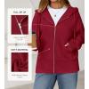 imageBTFBM Womens Zip Up Hoodies Fleece Cropped Sweatshirts 2025 Fall Fashion Outfits Casual Y2k Jackets Winter ClothesRed