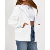 imageBTFBM Womens Zip Up Hoodies Fleece Cropped Sweatshirts 2025 Fall Fashion Outfits Casual Y2k Jackets Winter ClothesWhite