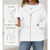 imageBTFBM Womens Zip Up Hoodies Fleece Cropped Sweatshirts 2025 Fall Fashion Outfits Casual Y2k Jackets Winter ClothesWhite
