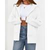 imageBTFBM Womens Zip Up Hoodies Fleece Cropped Sweatshirts 2025 Fall Fashion Outfits Casual Y2k Jackets Winter ClothesWhite