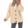 imageBTFBM Fall Fashion 2025 Button Down Cardigan Sweaters for Women Trendy V Neck Long Sleeve Knit Winter Coat OuterwearBeige
