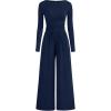 imageBTFBM Jumpsuits For Women Dressy Casual Fall Clothes 2025 Long Sleeve Knit Ruched Business Lounge Pants Rompers PocketsNavy