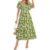 Floral Army Green White