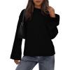 imageBTFBM Sweaters for Women 2025 Casual Crewneck Long Sleeve Loose Ribbed Knit Pullover Sweater Winter Clothes Fall OutfitsBlack