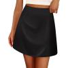 imageBTFBM Women Mini Skirts 2025 Trendy Summer Silk Satin Short Skirt High Waisted ALine Club Party Going Out SkirtsBlack