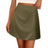 imageBTFBM Women Mini Skirts 2025 Trendy Summer Silk Satin Short Skirt High Waisted ALine Club Party Going Out SkirtsLight Army Green