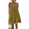 imageBTFBM Women Summer Halter Dresses Casual Spring 2025 Sleeveless ALine Tiered Swing Mini Dress Beach Vacation SundressArmy Green